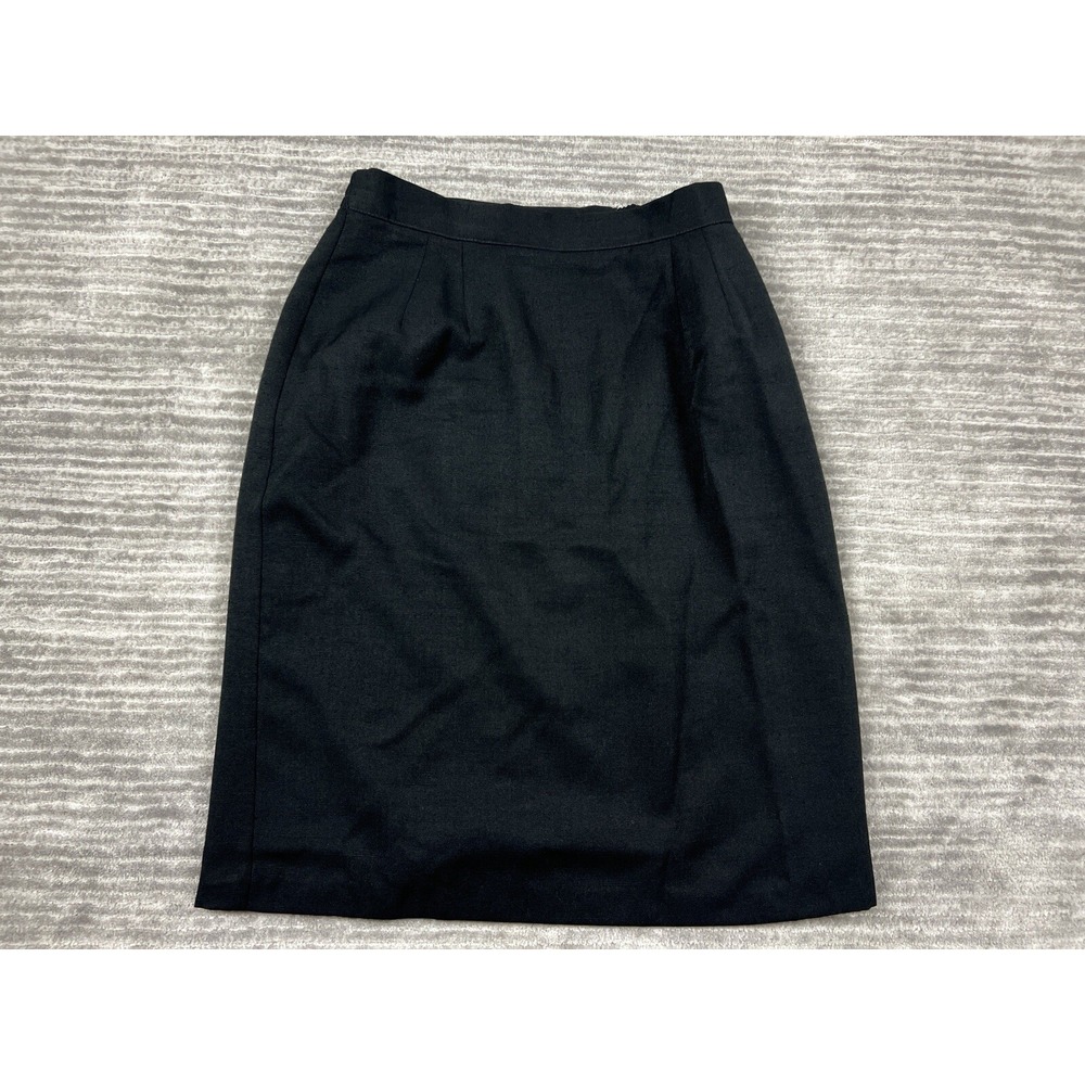 Casablanca Skirt Womens 10 Black Pencil Vintage High Waist Lined Professional